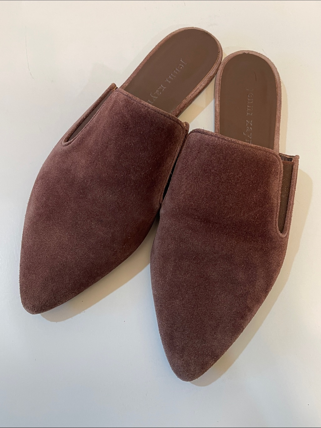 Jenni Kayne Brown Suede Espresso Brown Pointed-Toe Mules